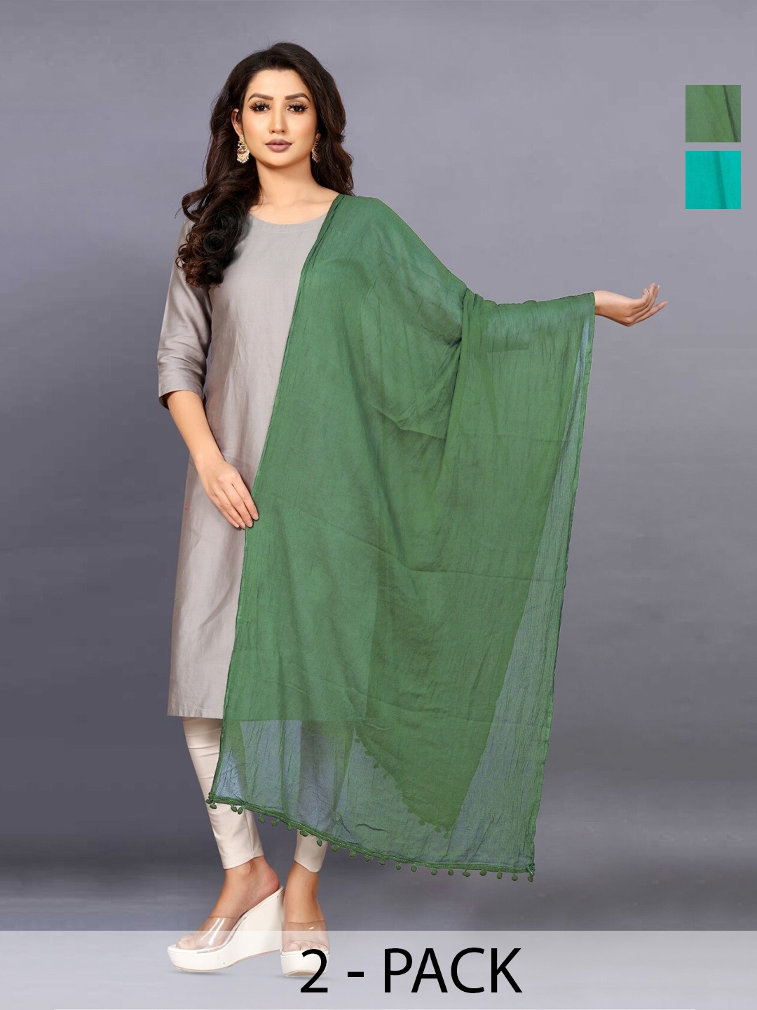 

BAESD Green Printed Dupatta