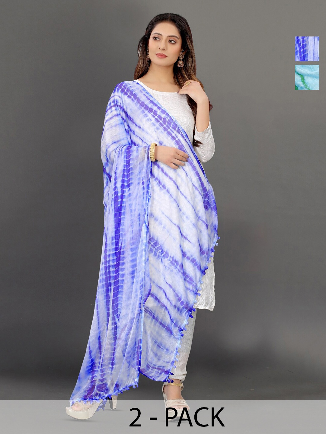 

BAESD Multicoloured Printed Dupatta, Blue