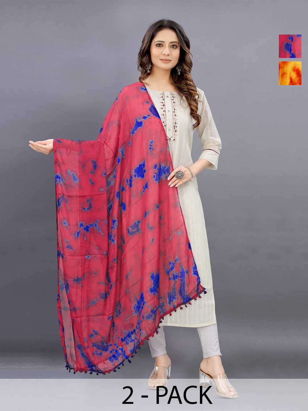 

BAESD Pink Printed Dupatta