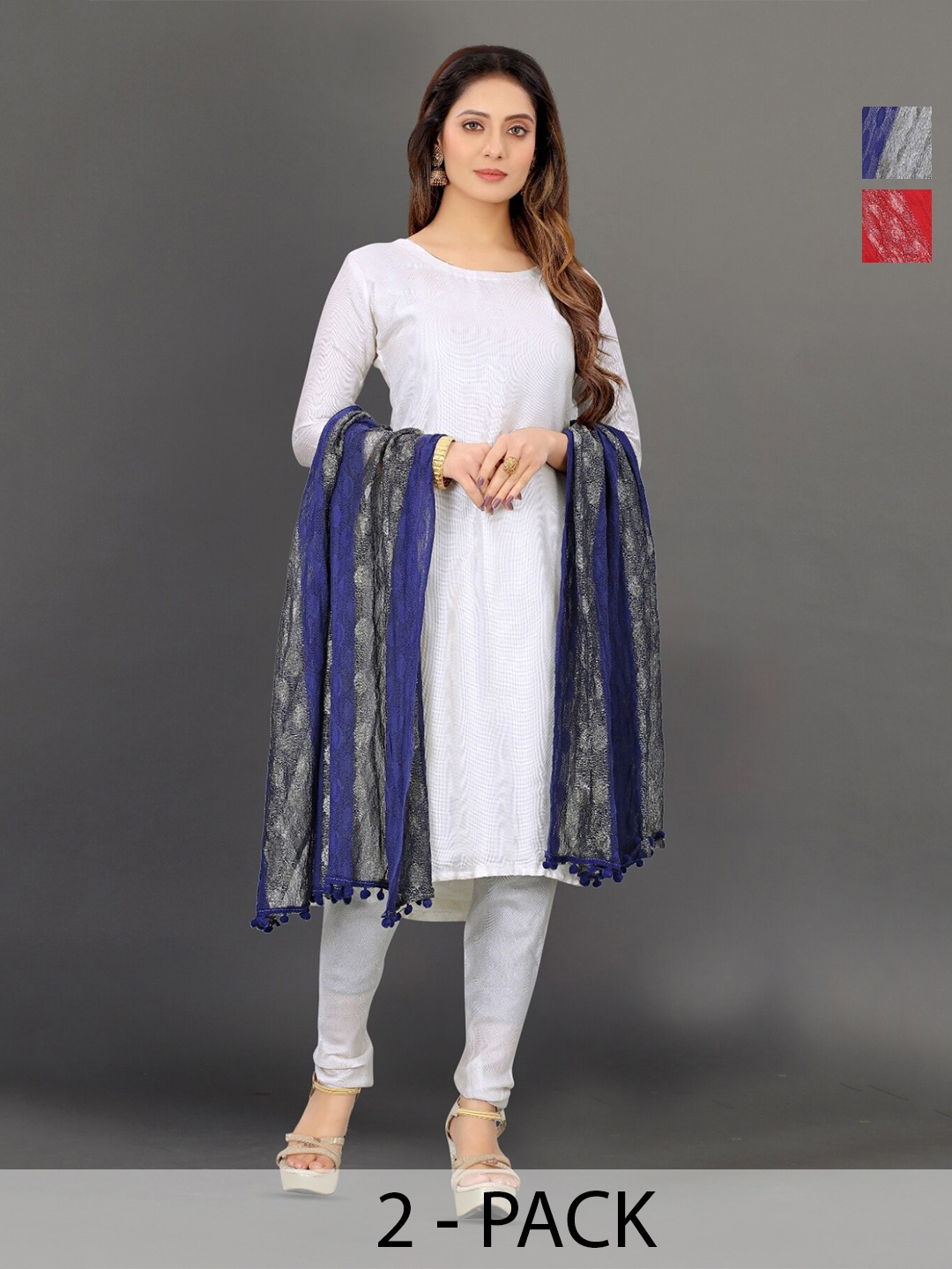 

BAESD Red Printed Dupatta