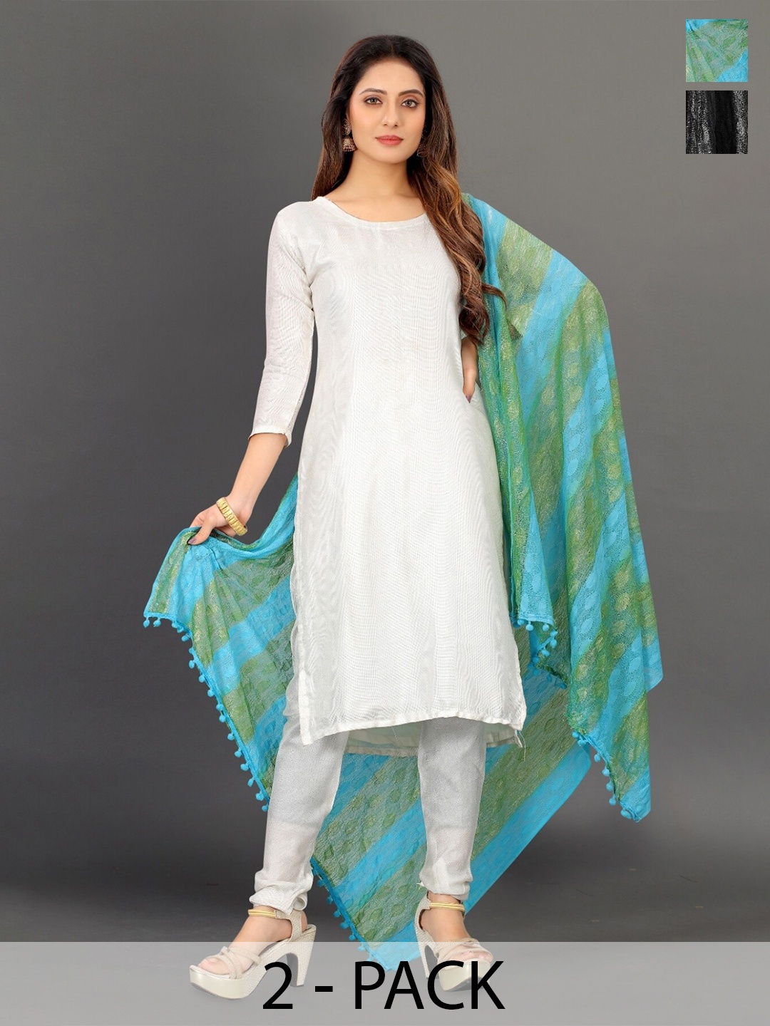 

BAESD Turquoise Blue Printed Dupatta
