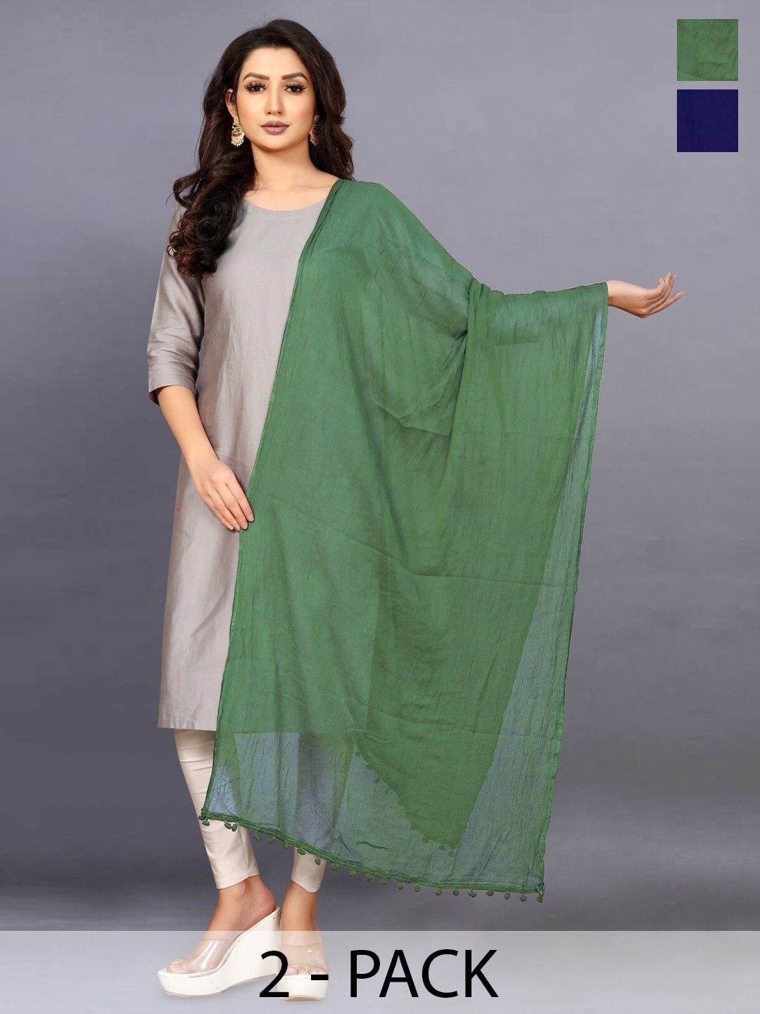 

BAESD Sea Green Printed Dupatta