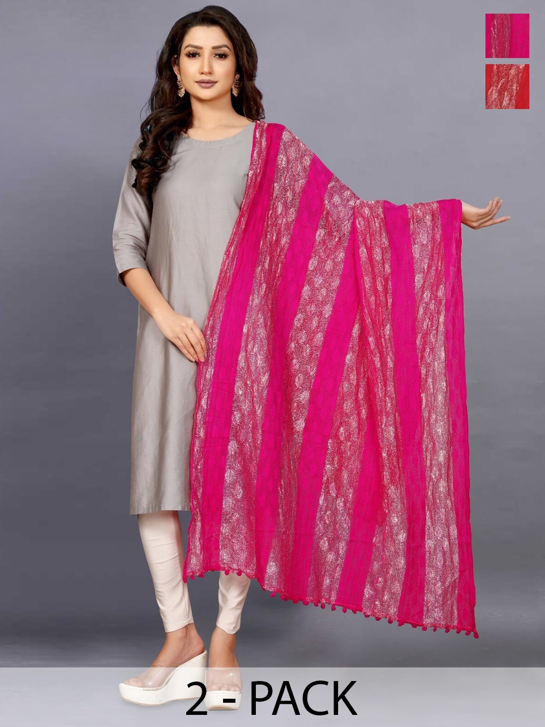 

BAESD Red Printed Dupatta