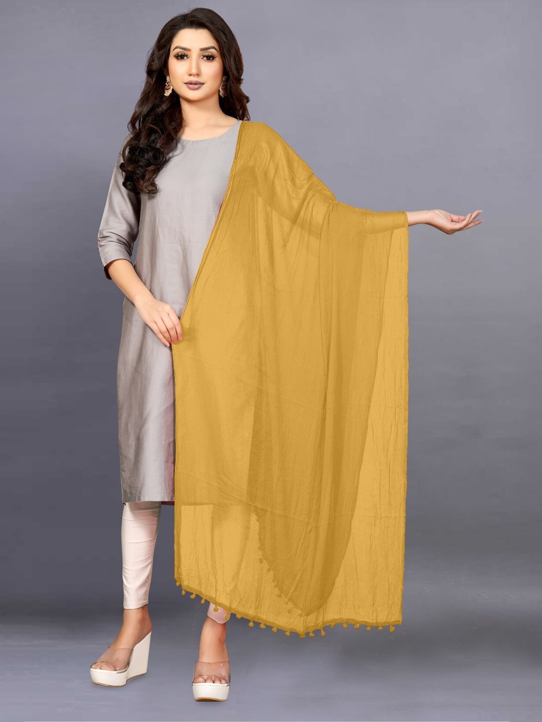 

BAESD Tasselled Chiffon Dupatta, Brown