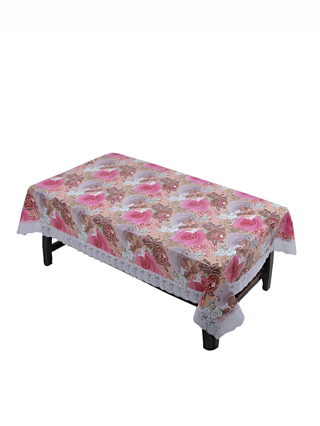 

CASA-NEST Pink Floral Printed 4-Seater Waterproof Table Cover