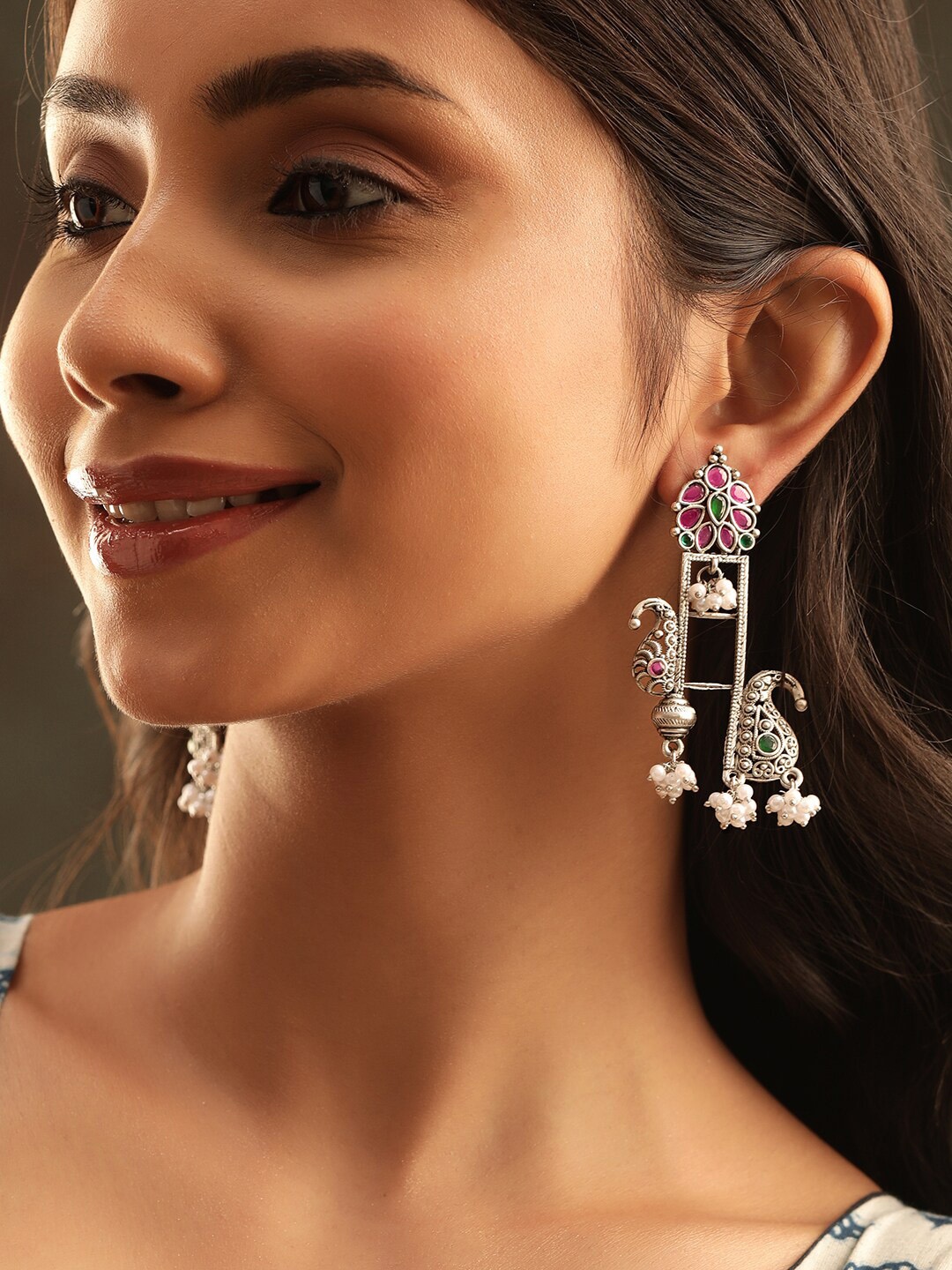 

Rubans Silver-Plated Classic Drop Earrings