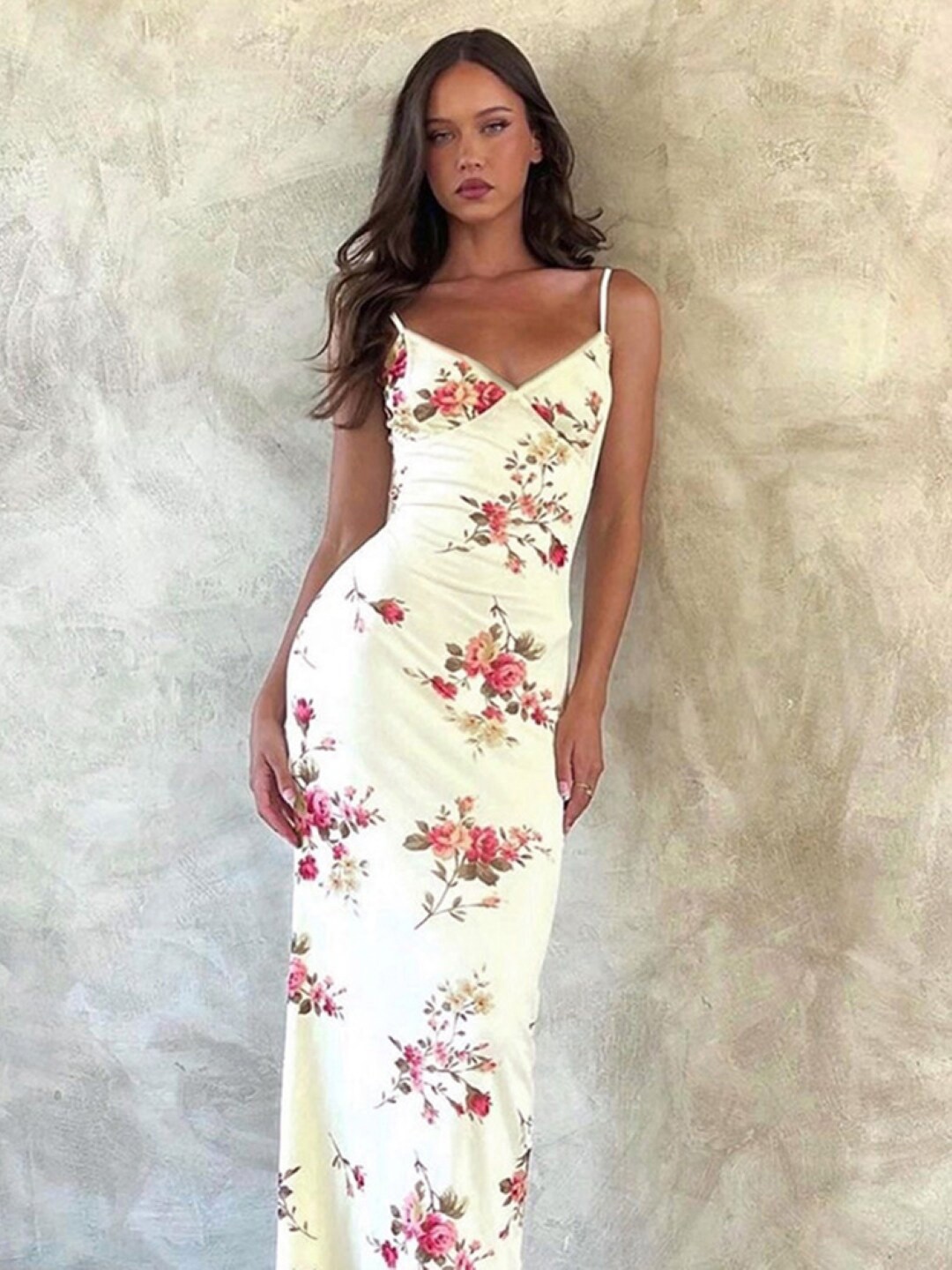 

StyleCast Floral Printed Bodycon Maxi Dress, White