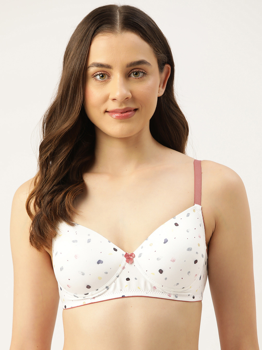 

Leading Lady Abstract Printed Bra - Full Coverage Lightly Padded BRA-NW-4006-1-32B, White