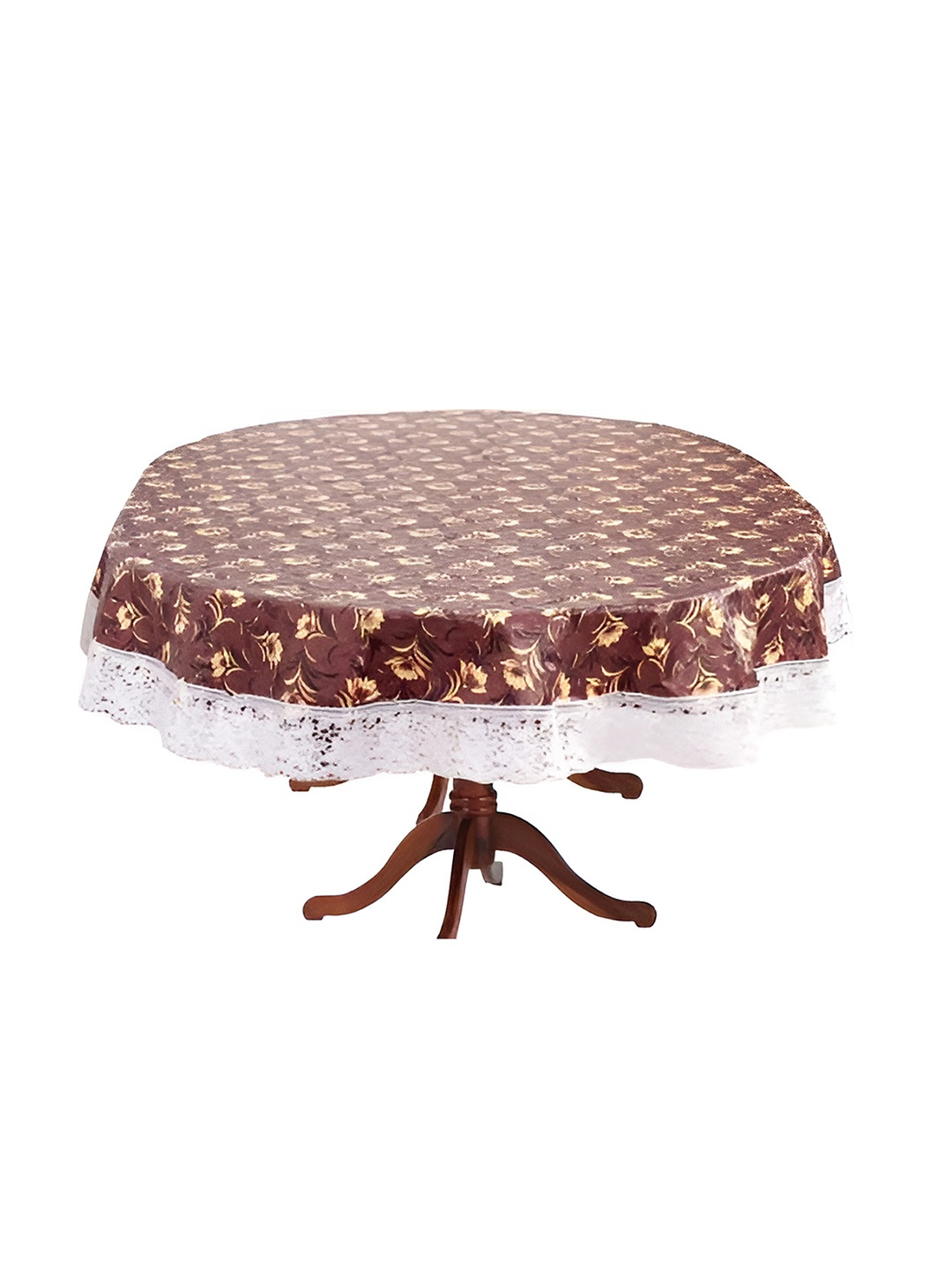 

CASA-NEST Brown & Yellow Round Shape 4-Seater Table Cover