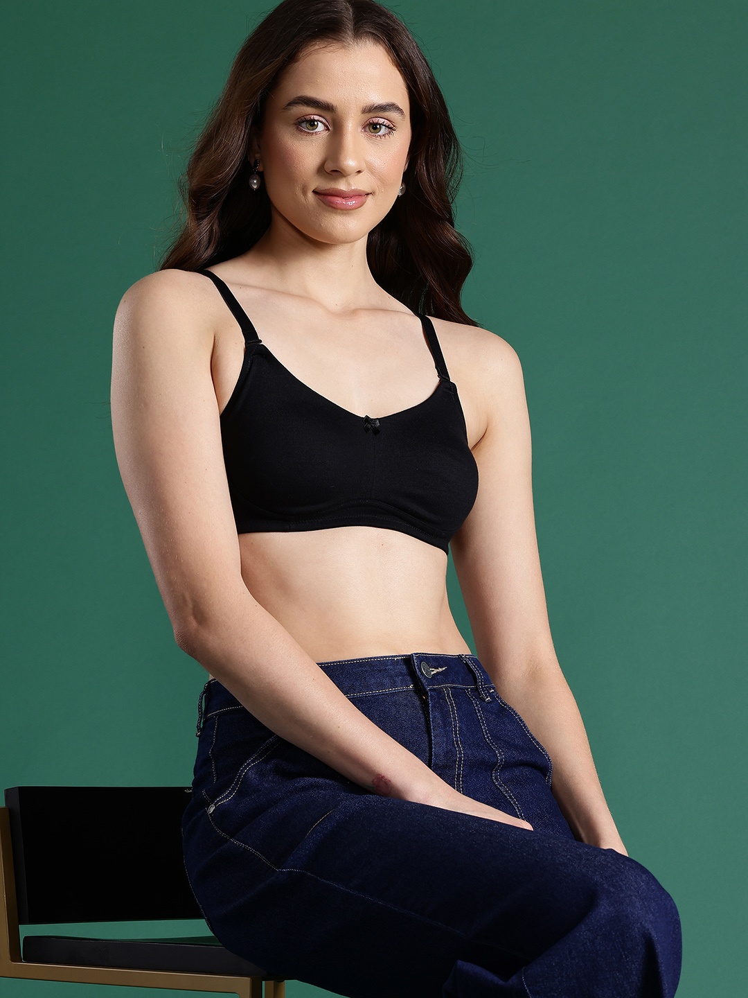 

DressBerry Solid T-Shirt Bra - Full Coverage DB-1128-BK-1-32B, Black