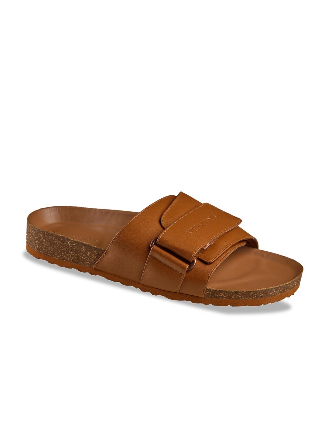 

NEEMANS Unisex Open Toe Velcro Sliders, Tan