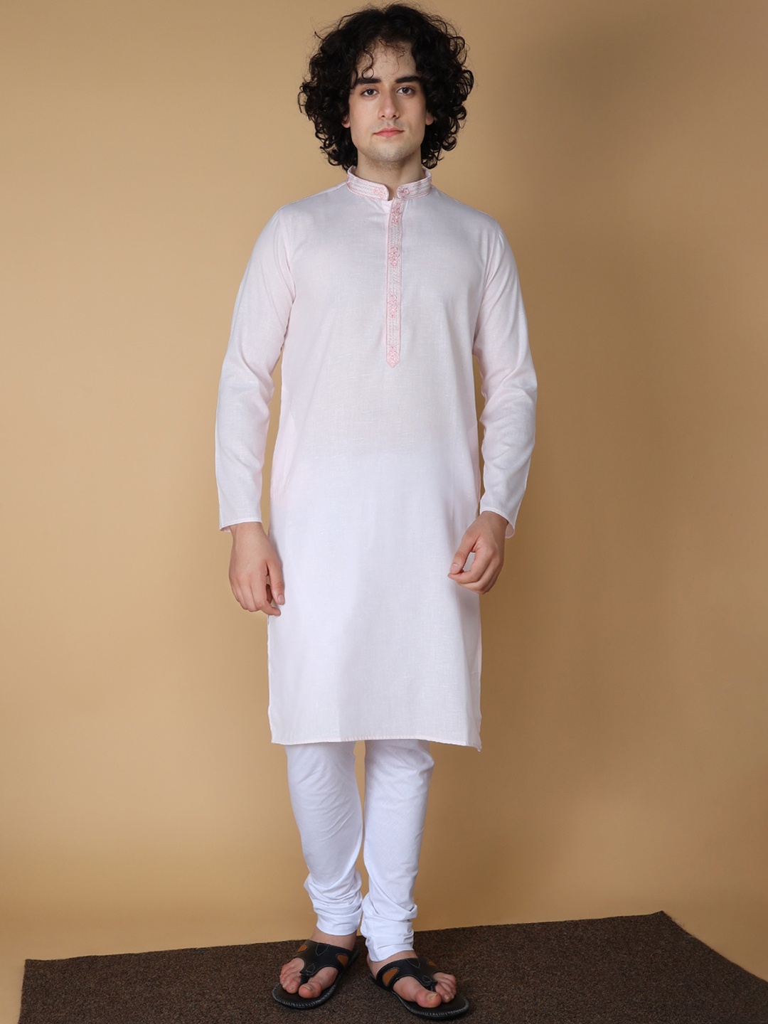 

MAAHI FABS Yoke Design Cotton Straight Kurta, Pink