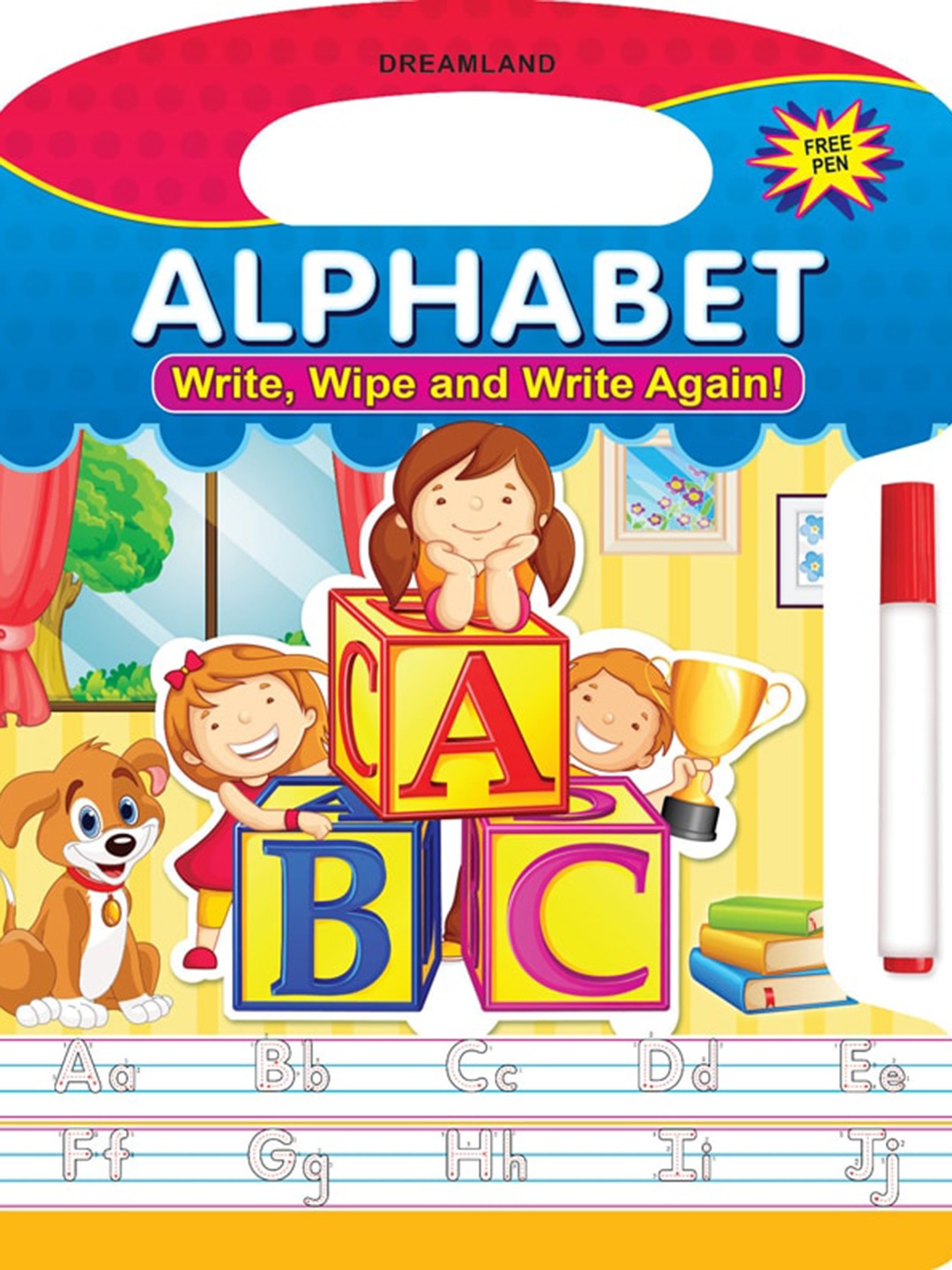 

Dreamland Kids Alphabets Write & Wipe Book, Blue