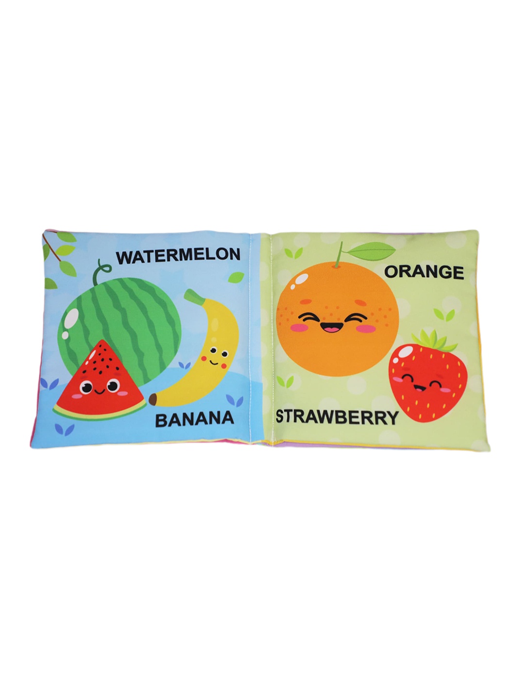 

Dreamland Kids My First Cloth Book Fruit & Vegetables with Squeaker & Crinkle Paper, Blue