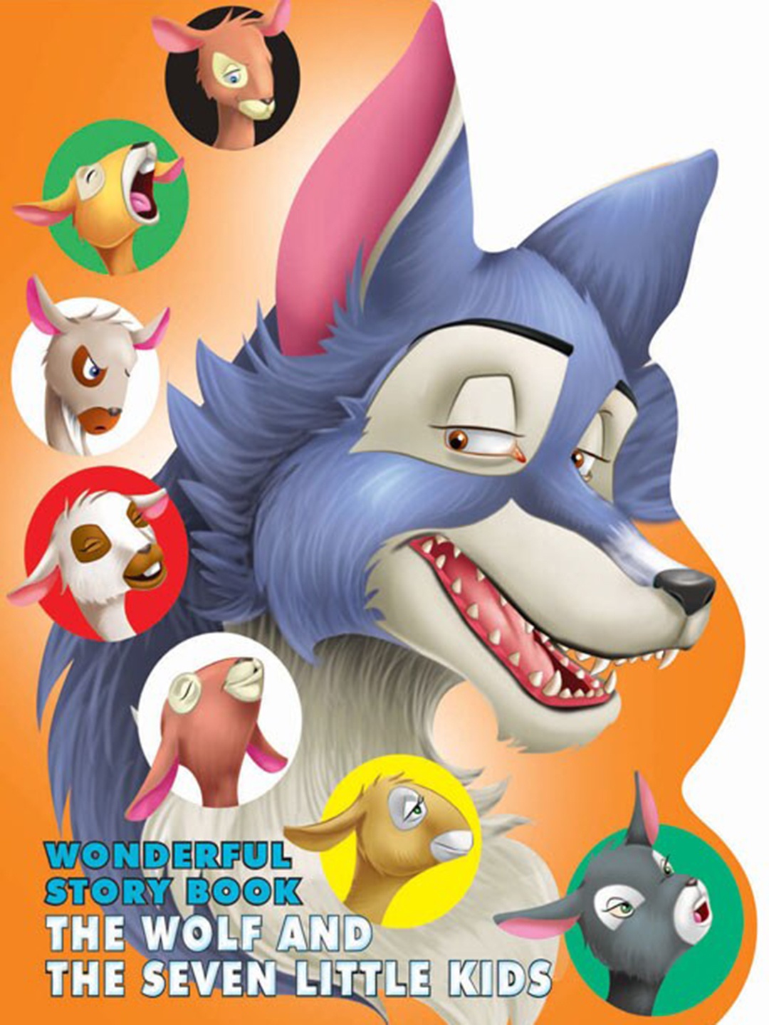 

Dreamland Kids Wonderful Story Board Book-The Wolf & the Seven Little Kids, Blue