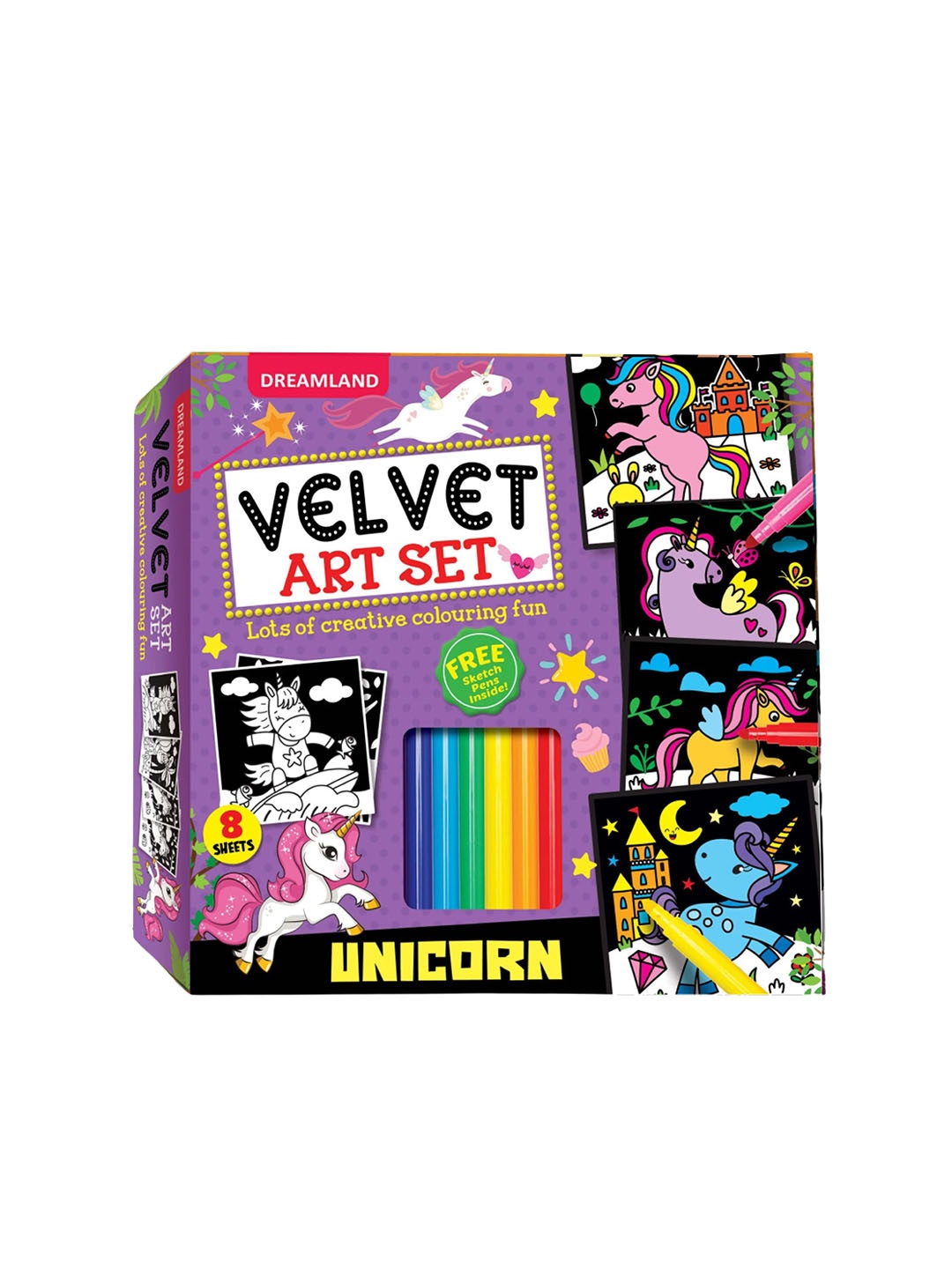 

Dreamland Kids Unicorn-Velvet Art Set With 10 Free Sketch Pens, White