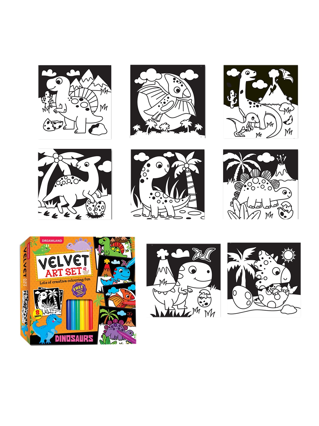 

Dreamland Kids Art & Craft Kit Book With Set Of 10 Free Sketch Pens, Orange