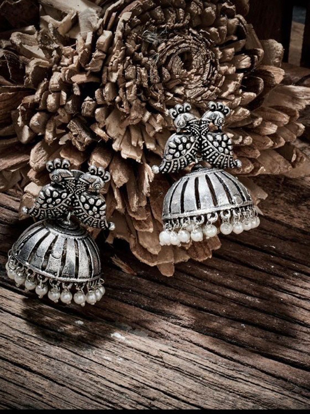 

ATIBELLE Silver-Plated Contemporary Jhumkas