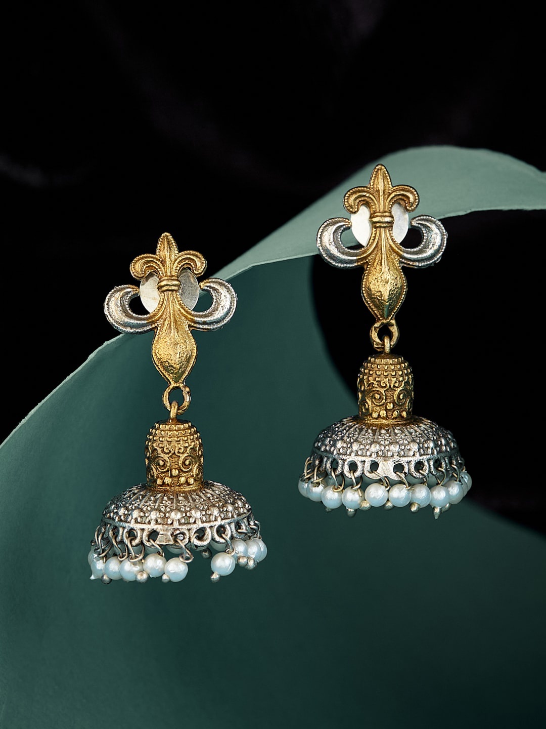 

ATIBELLE Silver-Plated Contemporary Jhumkas