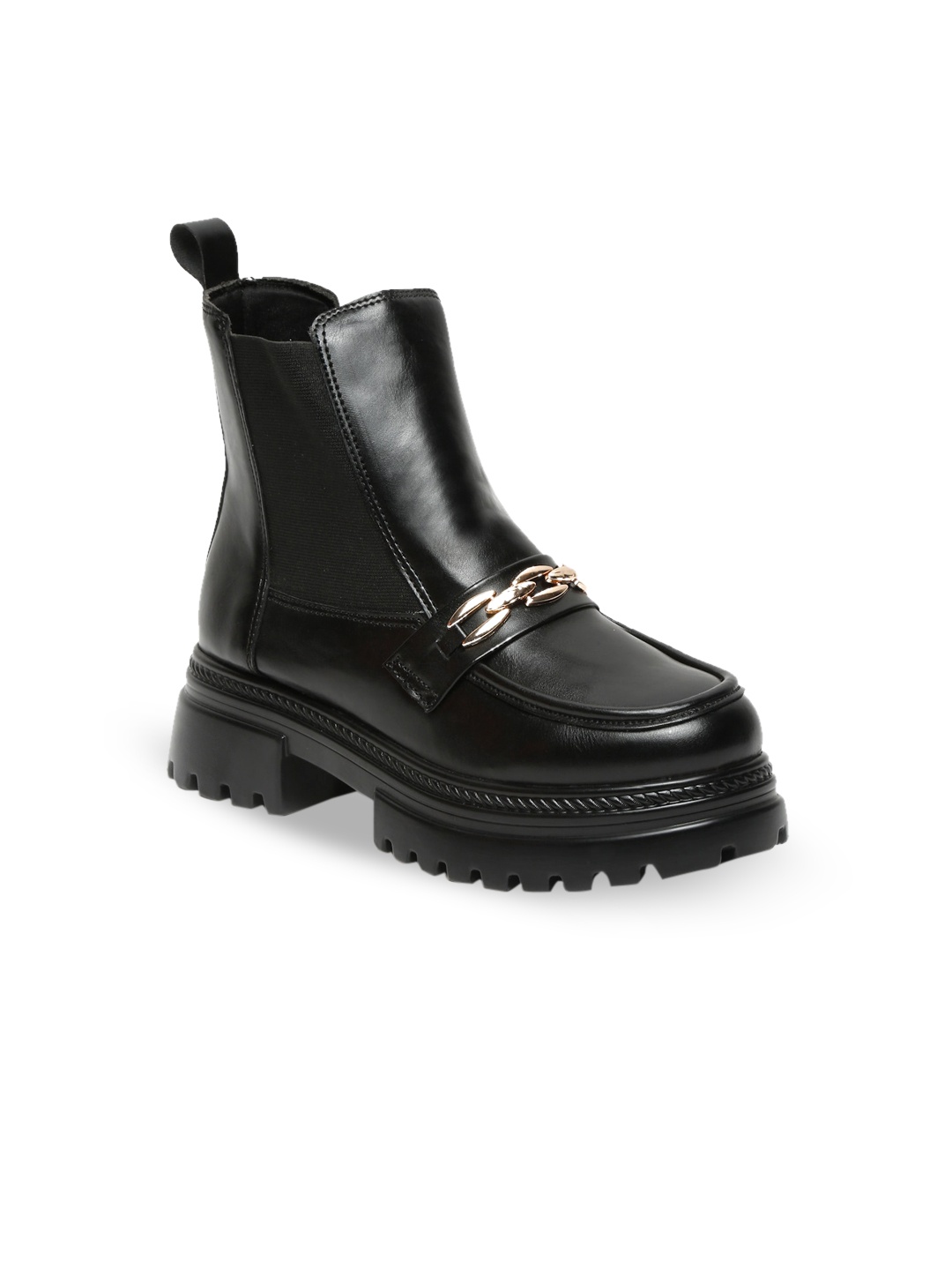 

VALIOSAA Women Heeled Mid-Top Chelsea Boots, Black