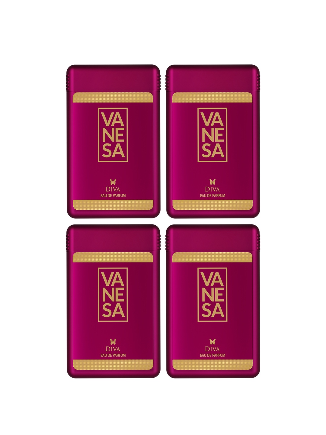 

Vanesa Women Set Of 4 Diva Long Lasting Pocket Eau De Parfum - 18ml Each, Pink
