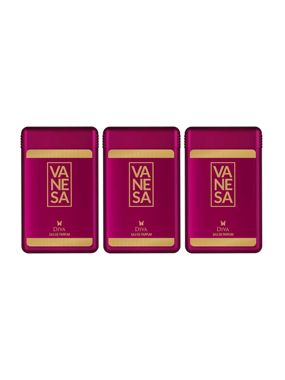 

Vanesa Women Set Of 3 Diva Long Lasting Pocket Eau De Parfum - 18ml Each, Pink