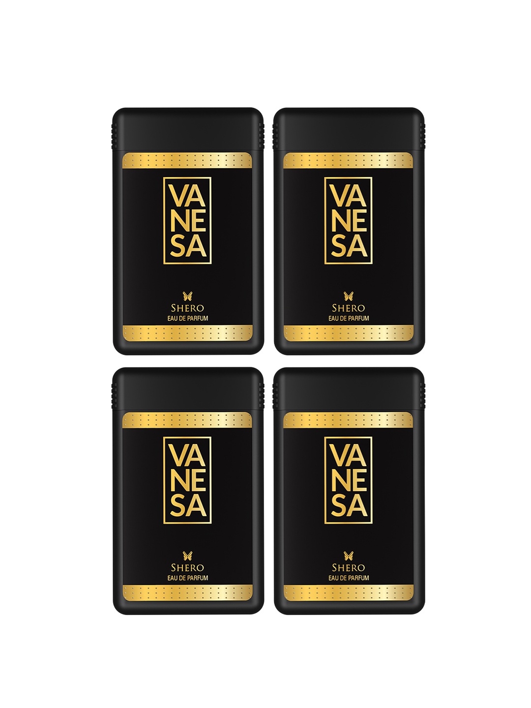 

Vanesa Women Set Of 4 Shero Long Lasting Pocket Eau De Parfum - 18ml Each, Black