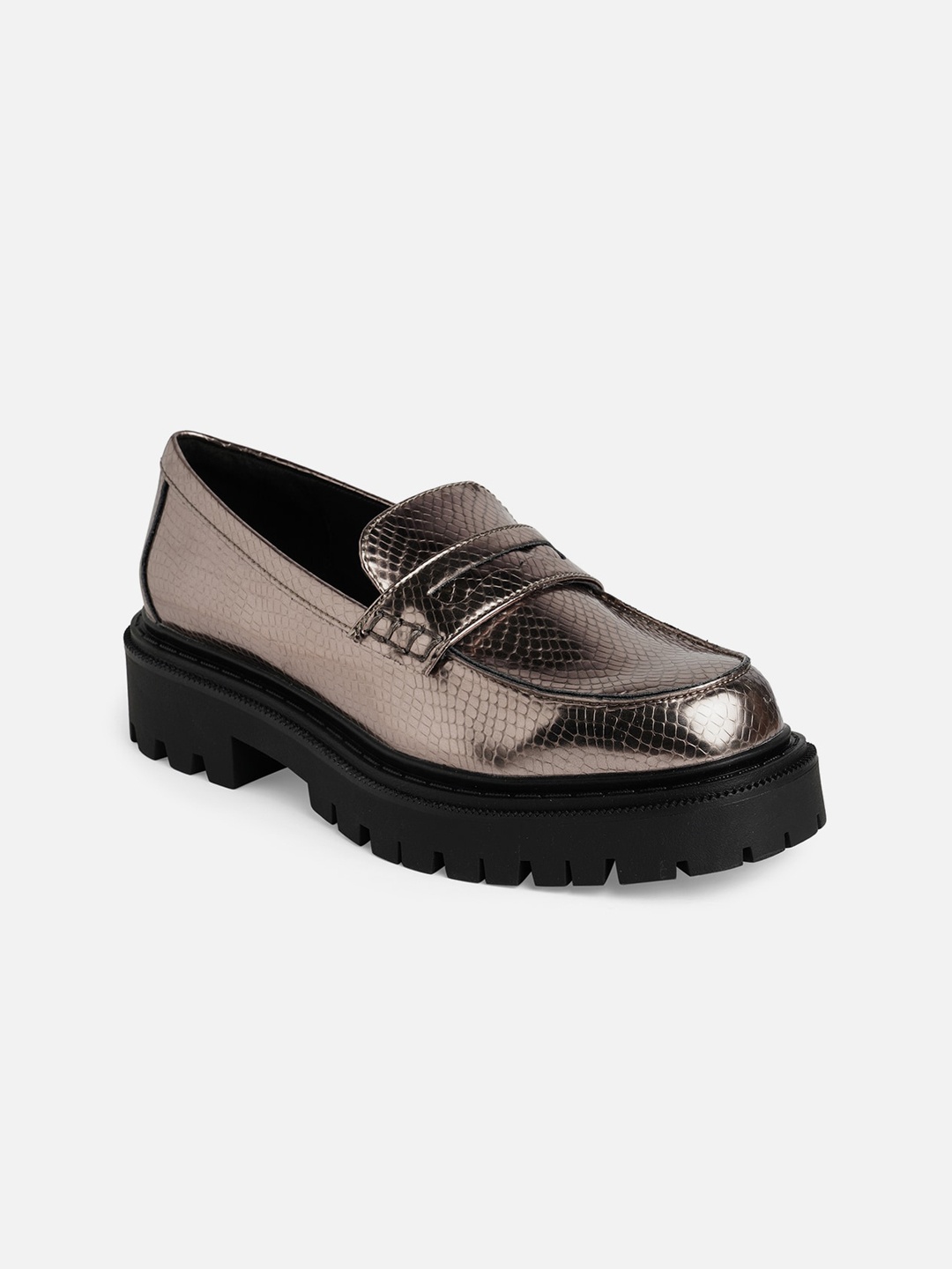 

ALDO Women BIGSTRUT Textured Heeled Penny Loafers, Metallic