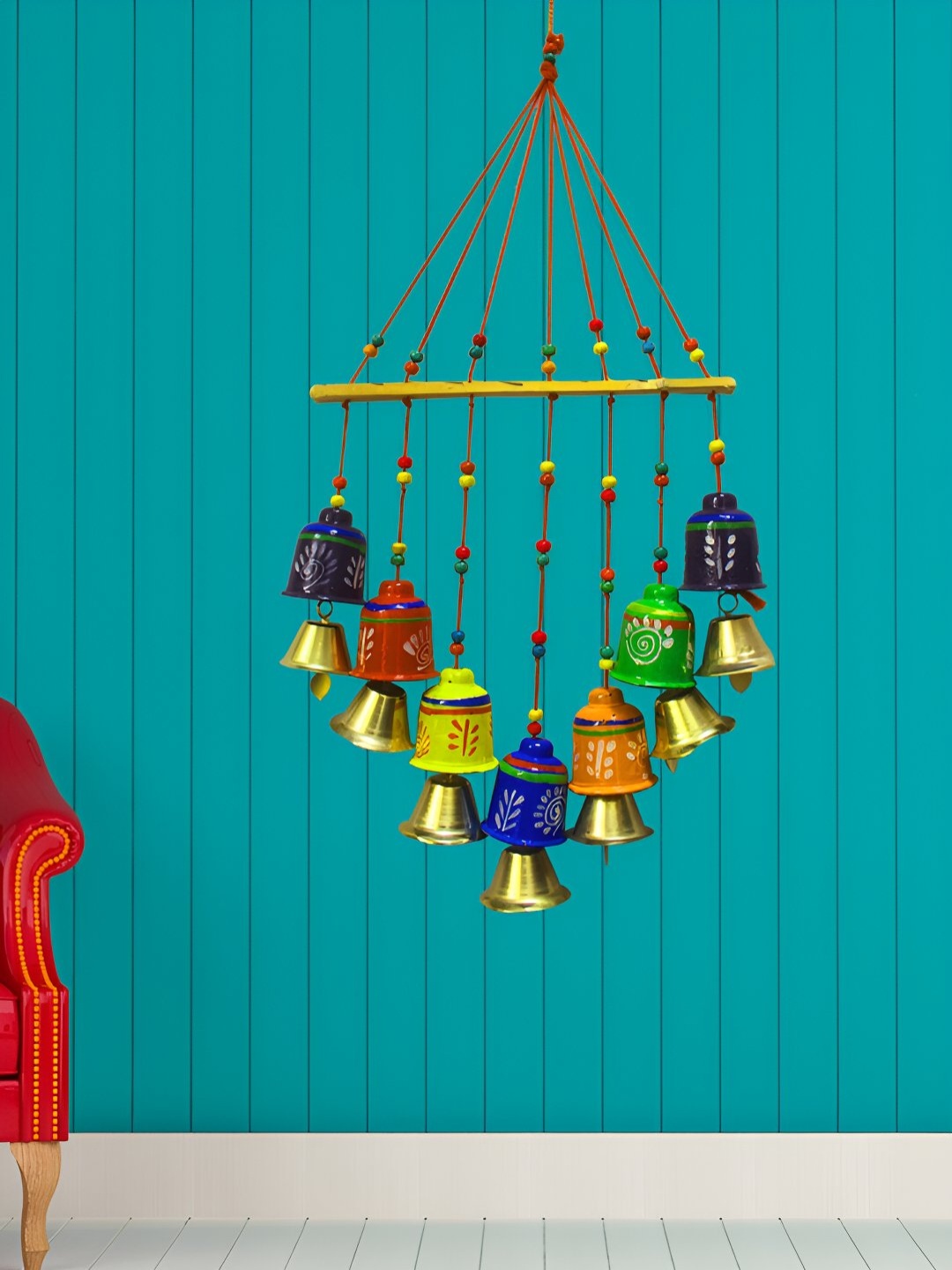 

Aawiclo Green & Yellow Bell Design Wind Chimes
