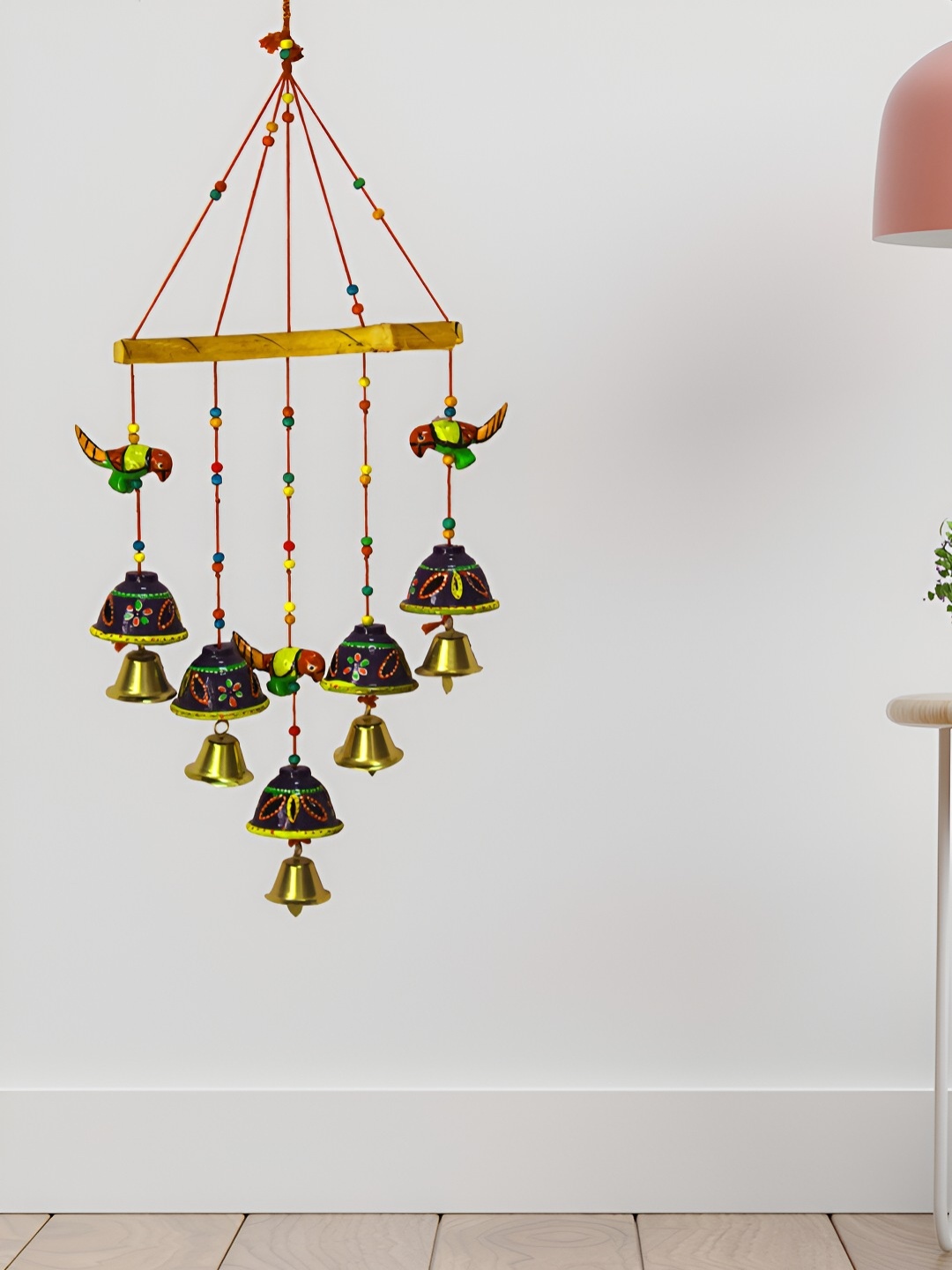 

Aawiclo Blue & Green Textured Bells Design Decorative Wind Chime