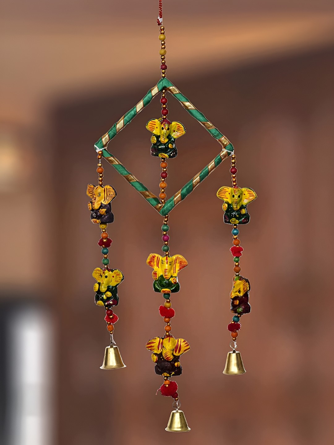 

Aawiclo Yellow & Blue Ganeshji Colored Bells Windchimes