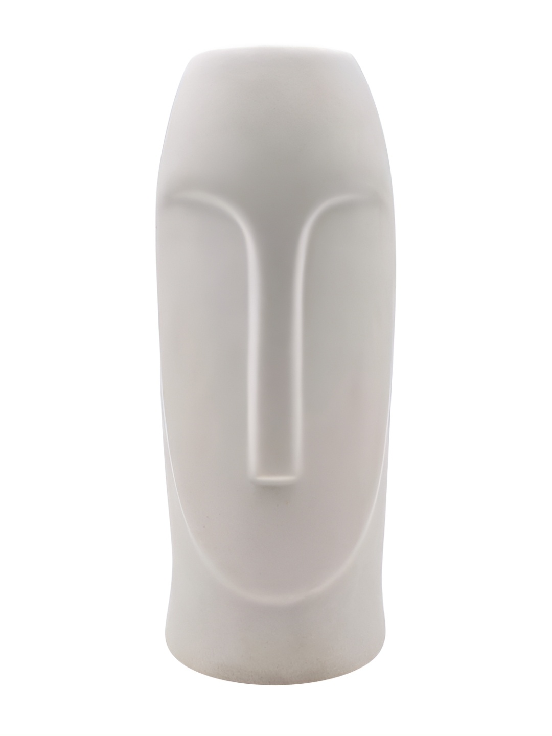 

Farkraft White Tribal Face Shaped Ceramic Vase