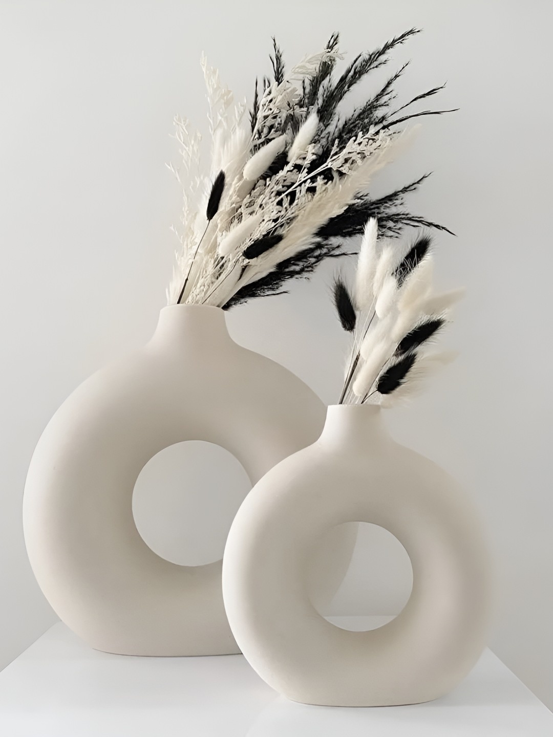 

Farkraft 2-pcs White Ceramic Pampas Grass Vases