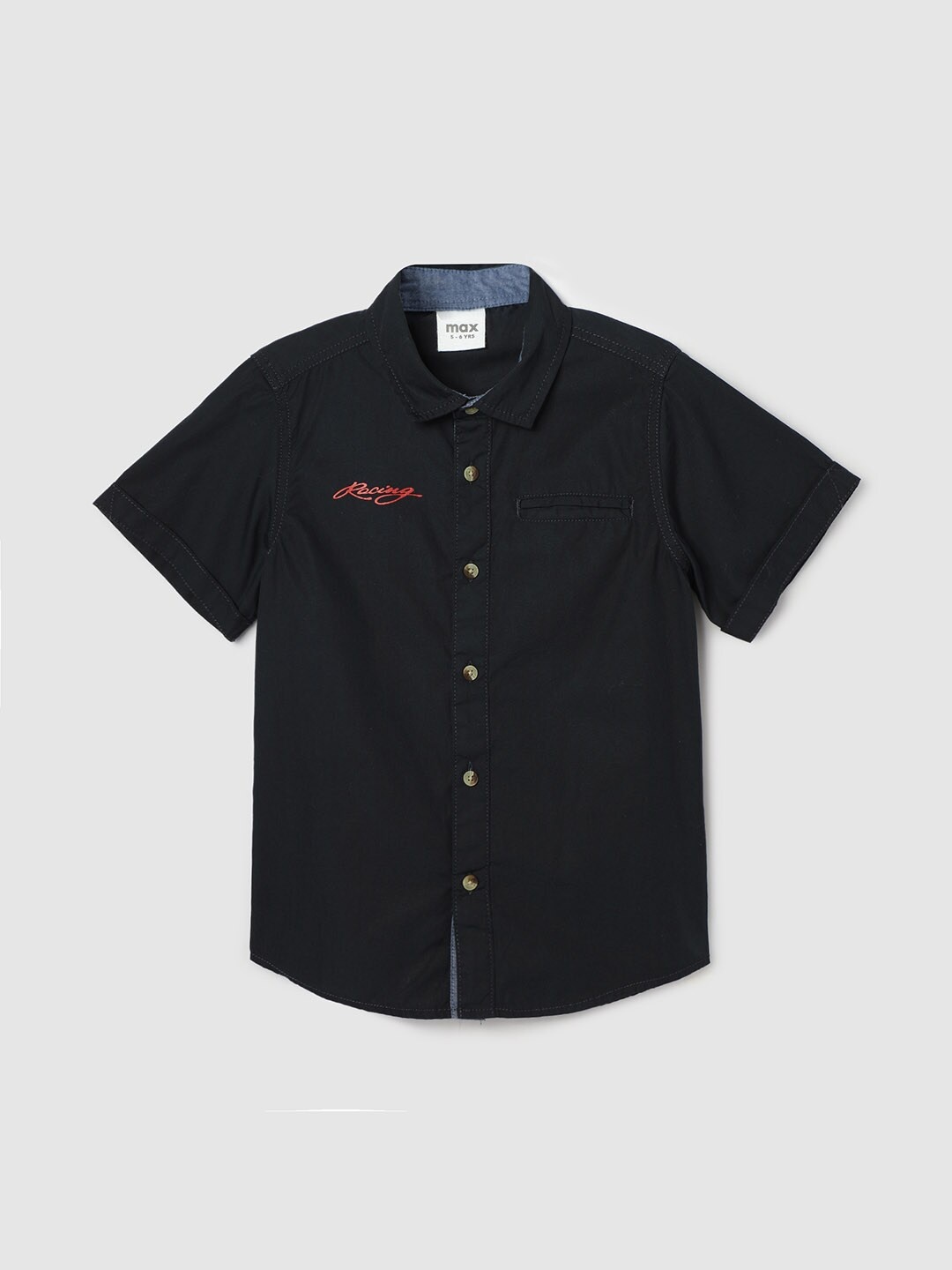

max Boys Pure Cotton Casual Shirt, Navy blue