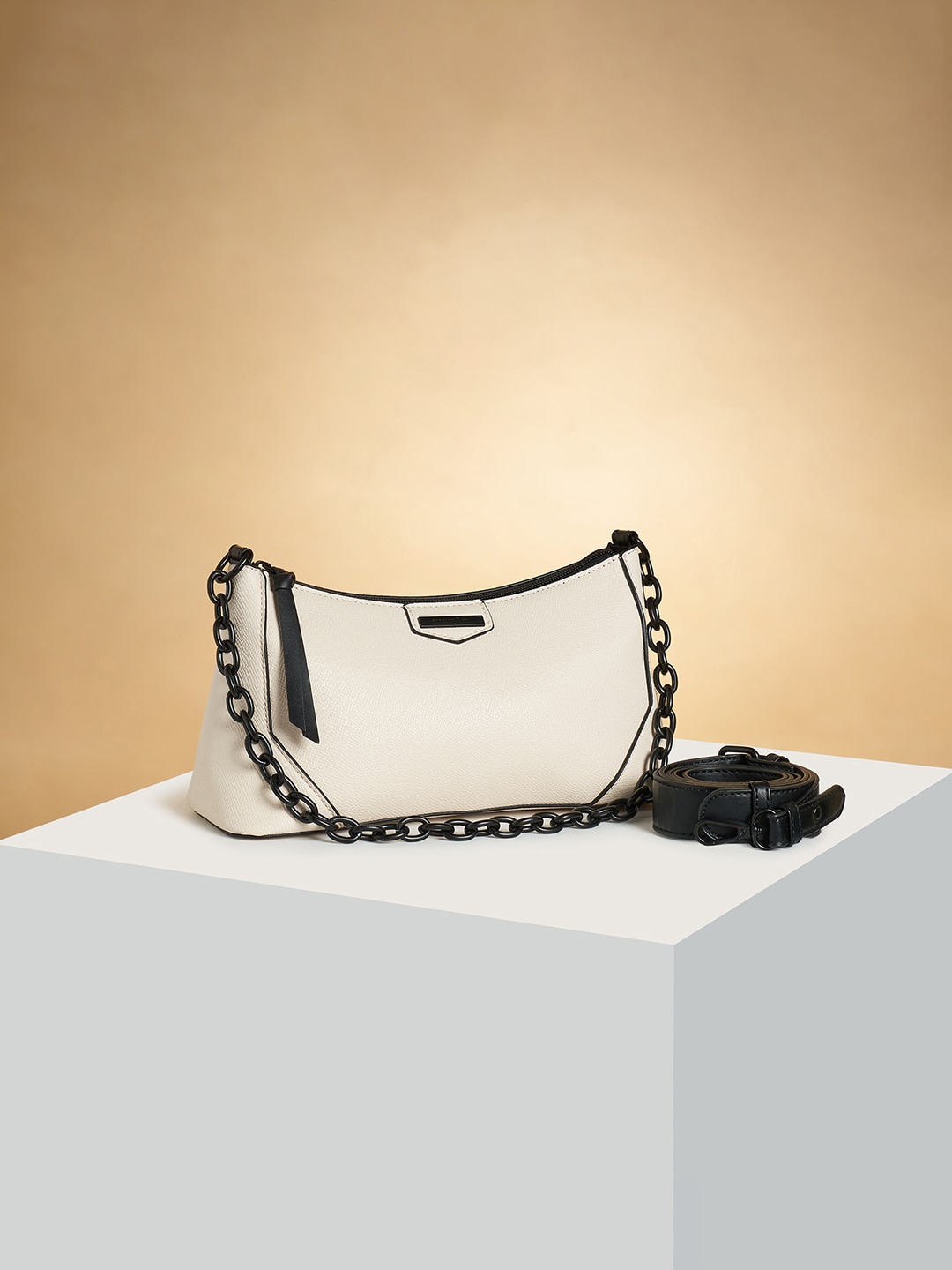 

Forever Glam by Pantaloons Structured Hobo Bag, Off white