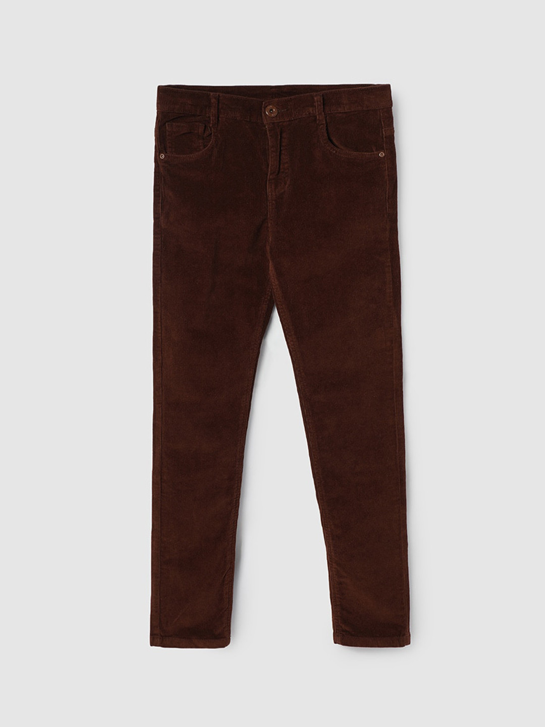 

max Boys Mid-Rise Pure Cotton Trousers, Brown