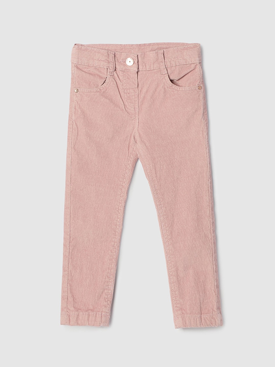 

max Boys Plain Corduroy Cotton Lycra Regular Trousers, Pink