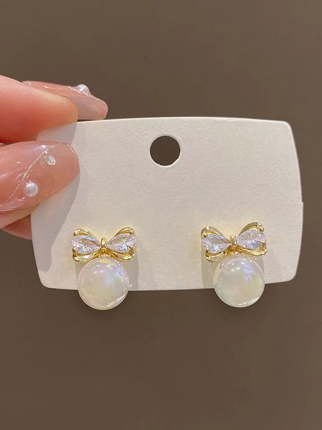 

VIEN Gold-Plated Cubic Zirconia Contemporary Studs Earrings