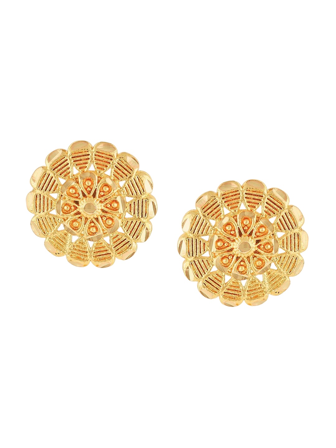 

Vighnaharta Gold-Plated Floral Removable Stud & Jhumki