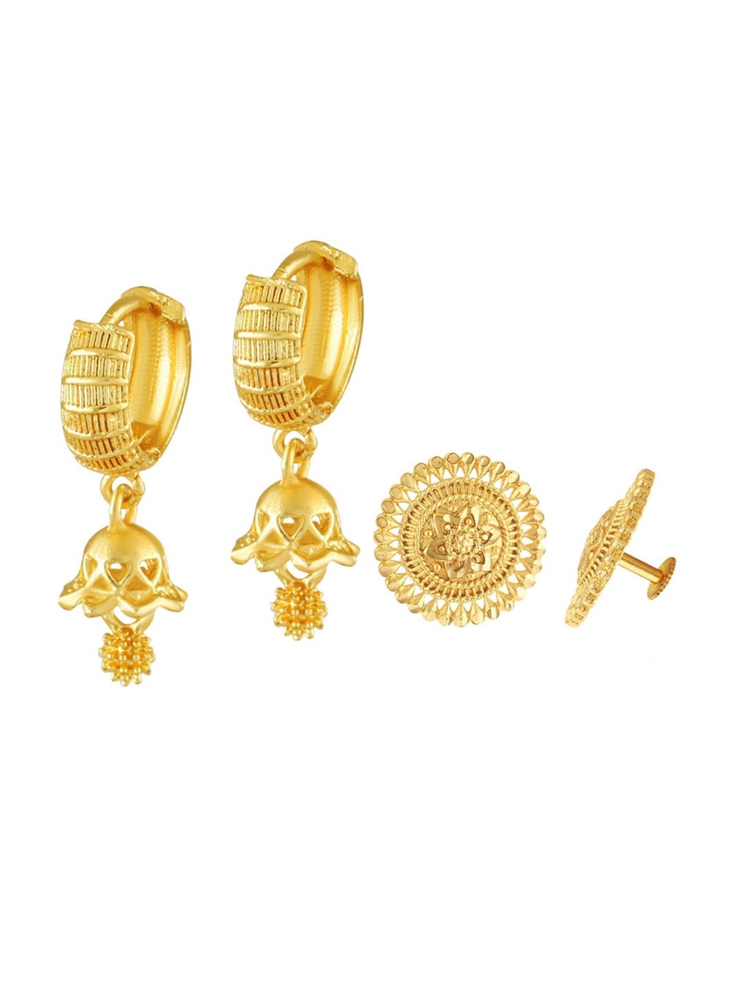 

Vighnaharta Gold-Plated Floral Hoop Earrings