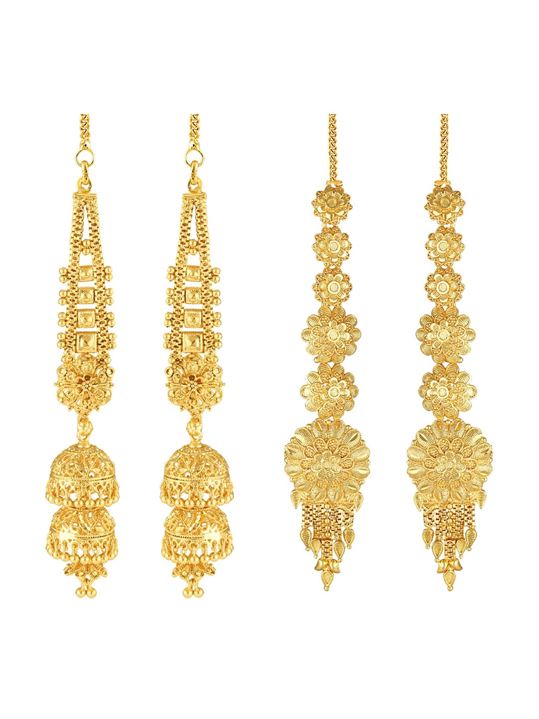 

Vighnaharta Set Of 2 Gold-Plated Drop Earrings