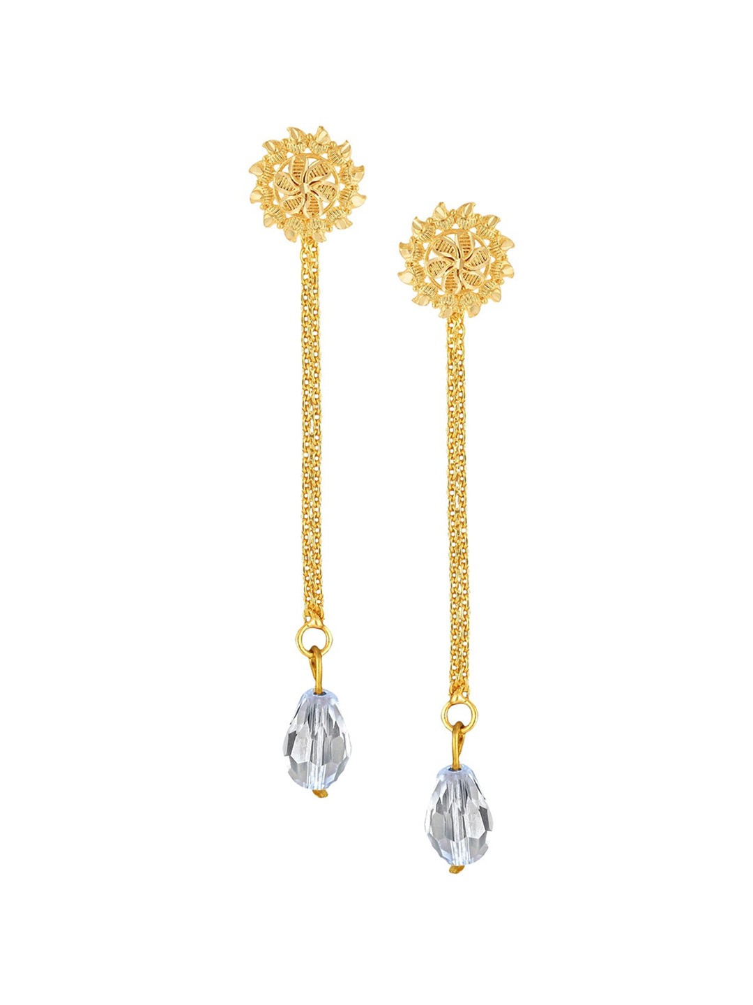 

Vighnaharta Gold-Plated Floral Drop Earrings