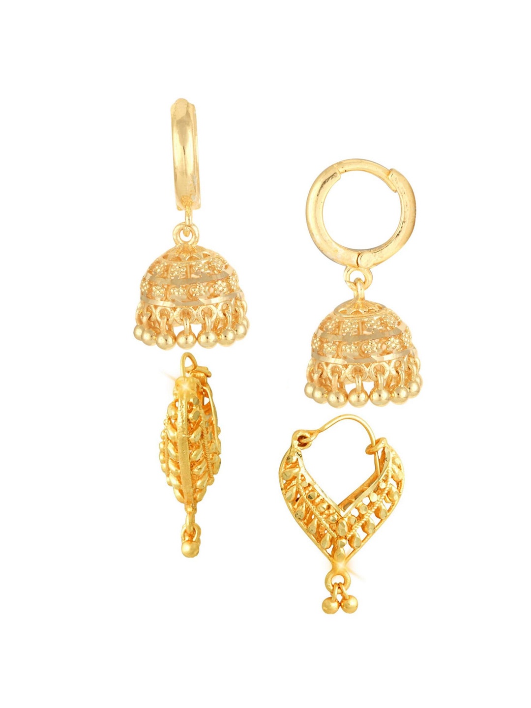 

Vighnaharta Set Of 2 Gold-Plated Jhumkas