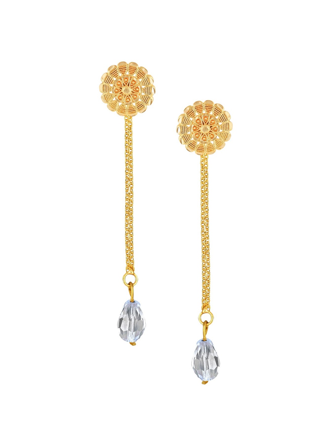 

Vighnaharta Gold Plated Floral Drop Earrings