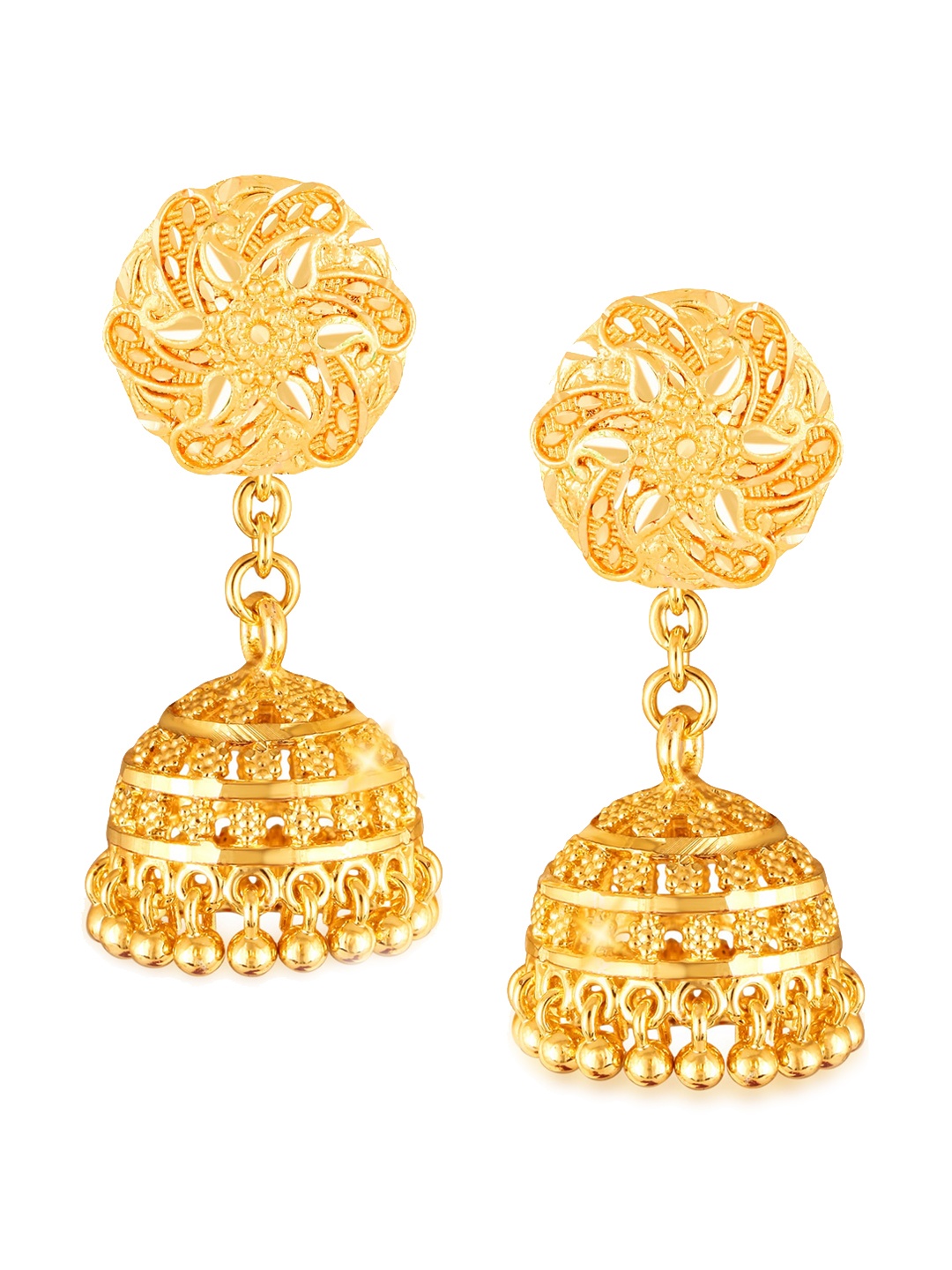 

Vighnaharta Gold-Plated Dome-Shaped Removable Jhumka