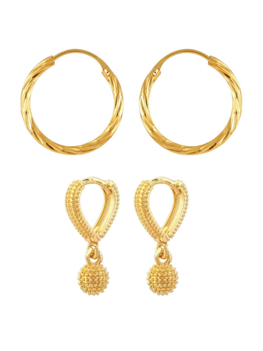 

Vighnaharta Set Of 2 Gold-Plated Floral Drop Earrings