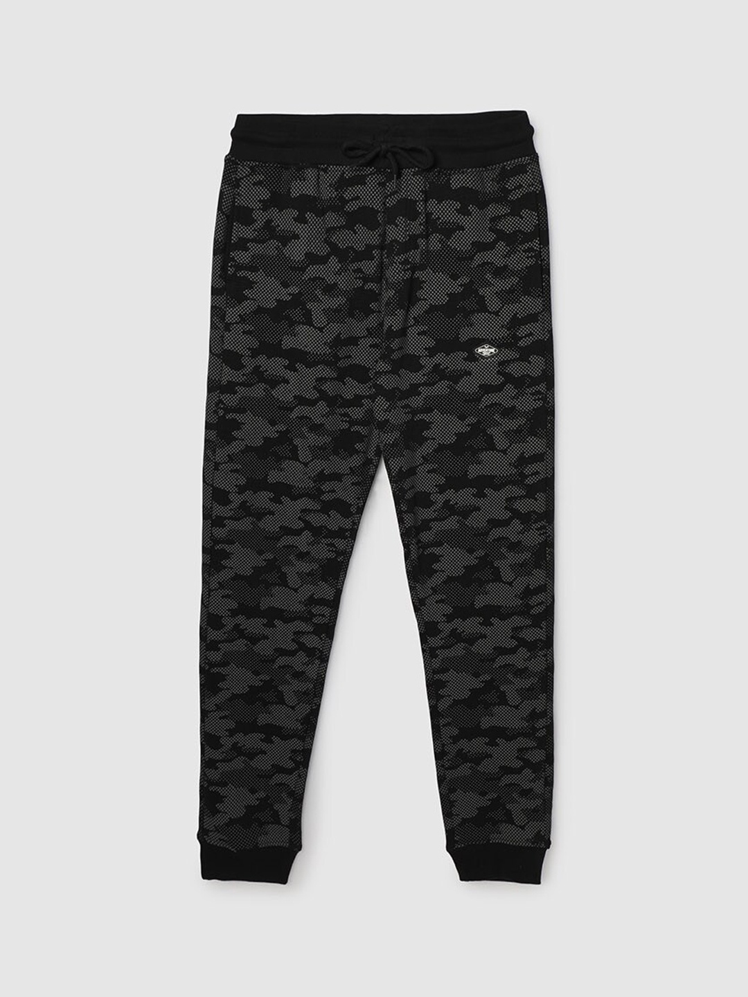 

max Boys Mid Rise Abstract Printed Joggers, Grey