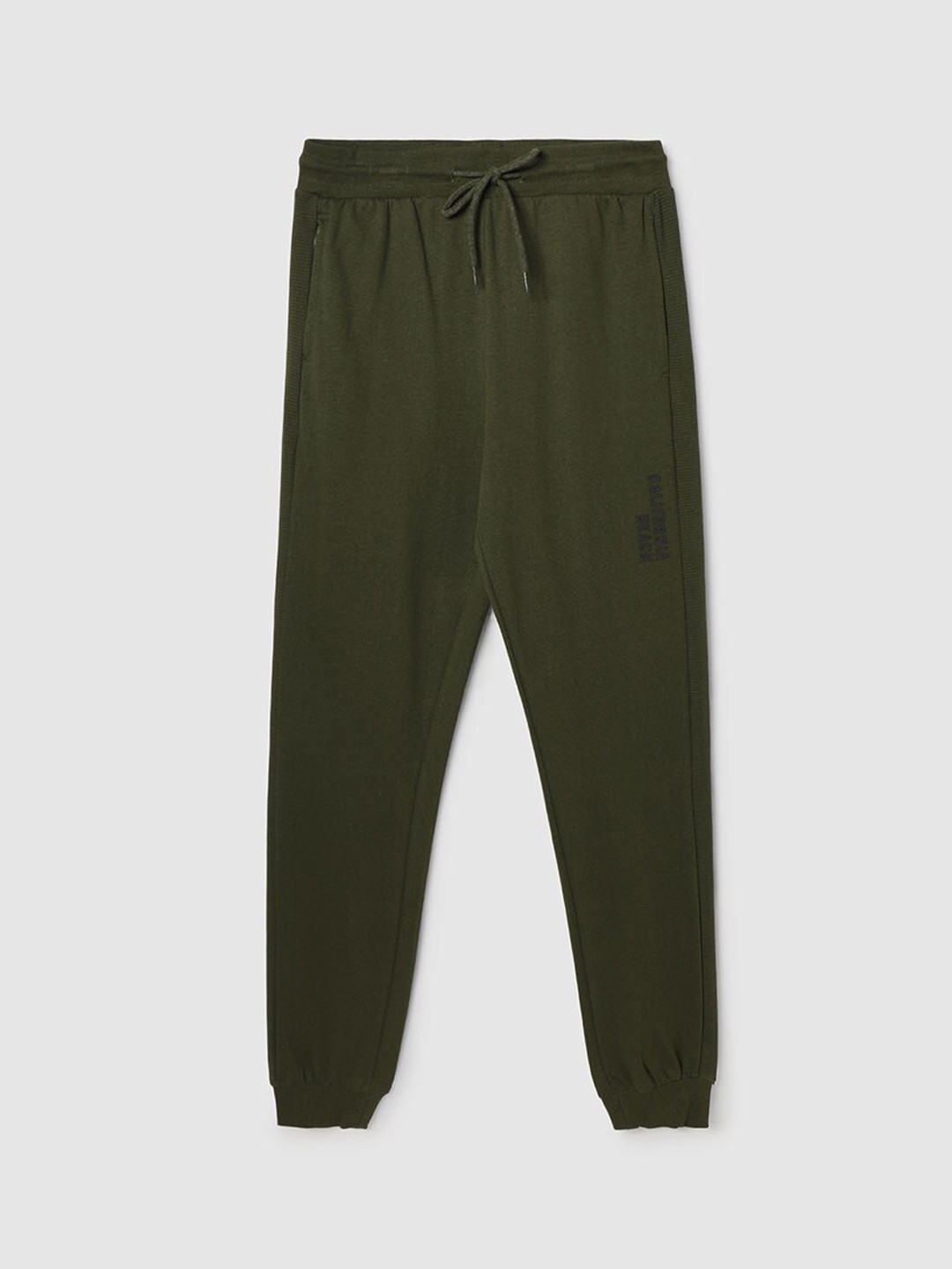 

max Boys Mid Rise Cotton Joggers, Olive