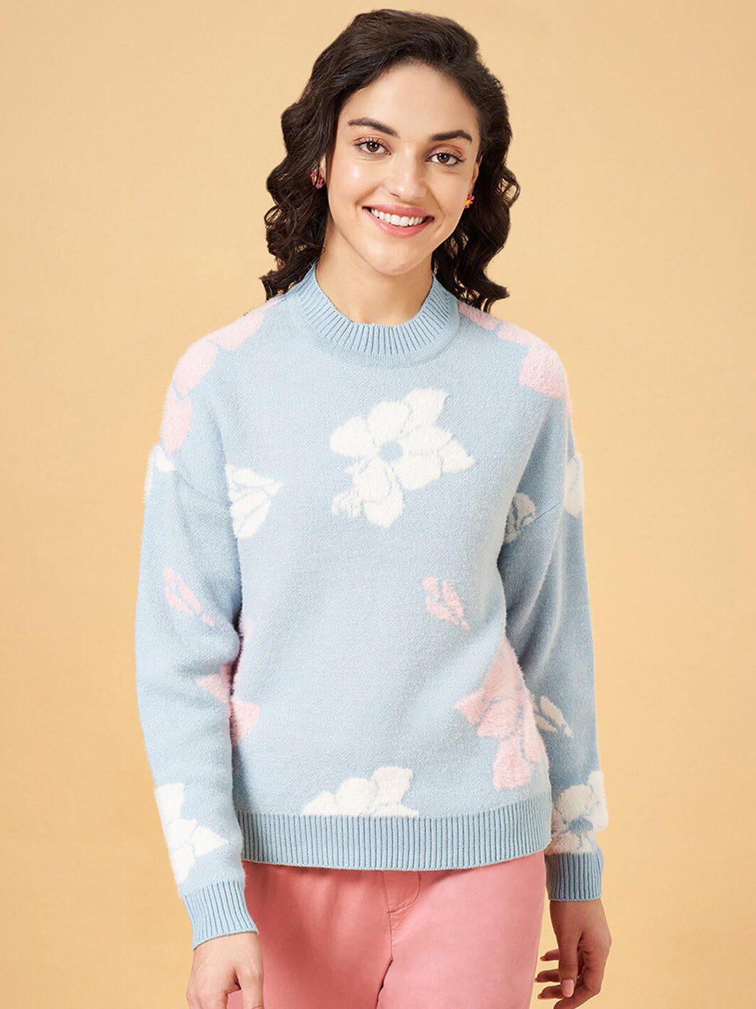 

Honey by Pantaloons Floral Self Design Long Sleeves Pullover, Blue