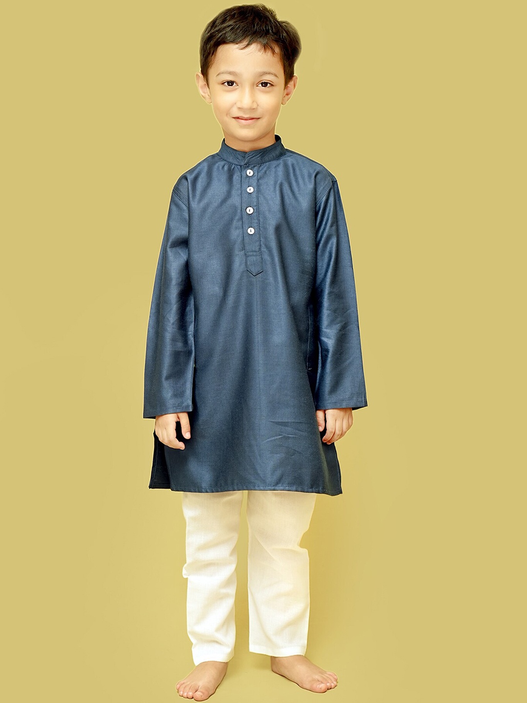 

Klephant Boys Mandarin Collar Straight Kurta, Blue